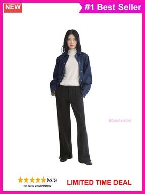 Ponte Wide-Leg Trouser High Rise Pintuck Viscose Stretch Work Pant